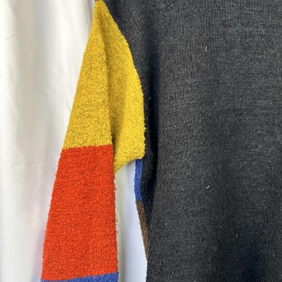 Jenny 90s Cardigan Womens Button Multicolor Patchwork Knit Long Sleeve Large - Picture 7 of 9